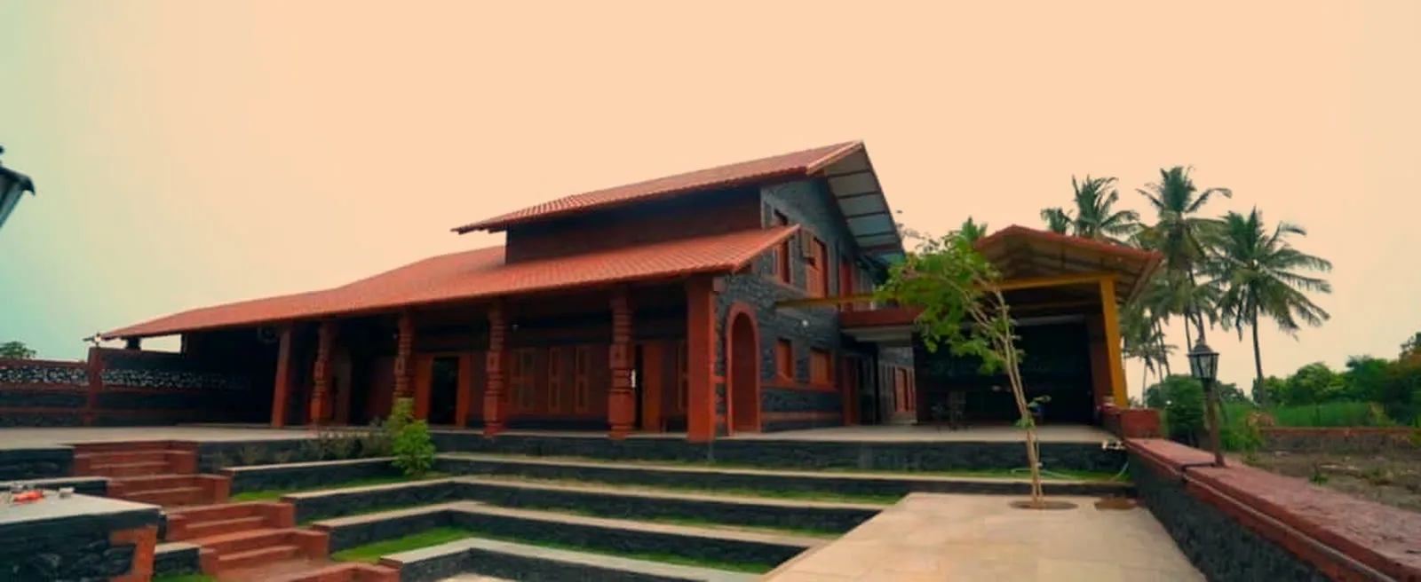 ShivBhumi Farmhouse at golden hour